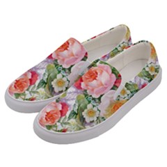 Vintage Flowers Men s Canvas Slip Ons by goljakoff