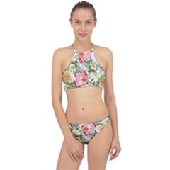 Vintage Flowers Racer Front Bikini Set by goljakoff