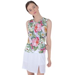 Vintage Flowers Women s Sleeveless Sports Top