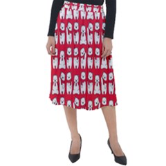 Cute Winter Bear Classic Velour Midi Skirt  by designsbymallika