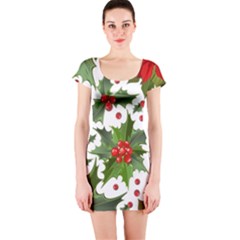 Christmas Berries Short Sleeve Bodycon Dress by goljakoff