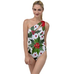 Christmas Berries To One Side Swimsuit by goljakoff