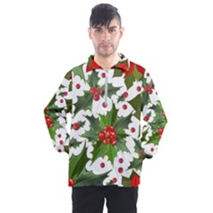 Christmas Berries Men s Half Zip Pullover by goljakoff