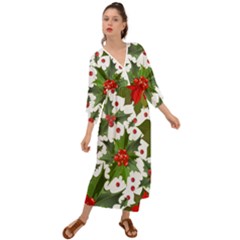 Christmas Berries Grecian Style  Maxi Dress by goljakoff