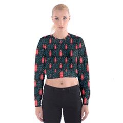 Christmas Candles Cropped Sweatshirt by designsbymallika