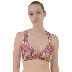 Retro Flowers Sweetheart Sports Bra by goljakoff