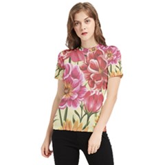 Retro Flowers Women s Short Sleeve Rash Guard by goljakoff