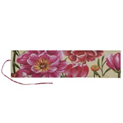 Retro Flowers Roll Up Canvas Pencil Holder (l) by goljakoff