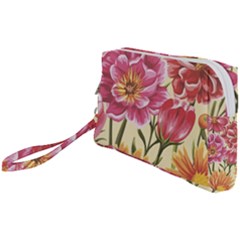 Retro Flowers Wristlet Pouch Bag (small) by goljakoff