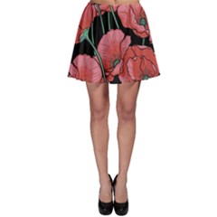 Red Flowers Skater Skirt by goljakoff
