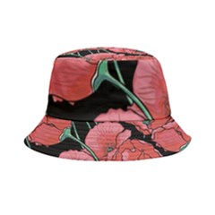 Red Flowers Inside Out Bucket Hat by goljakoff