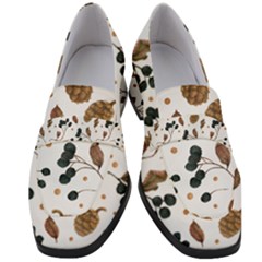 Pine Cones Love Women s Chunky Heel Loafers by designsbymallika