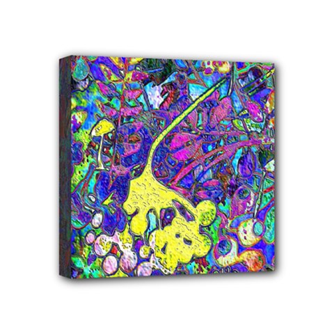 Vibrant Abstract Floral/rainbow Color Mini Canvas 4  X 4  (stretched) by dressshop