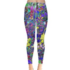 Vibrant Abstract Floral/rainbow Color Leggings  by dressshop