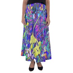 Vibrant Abstract Floral/rainbow Color Flared Maxi Skirt by dressshop