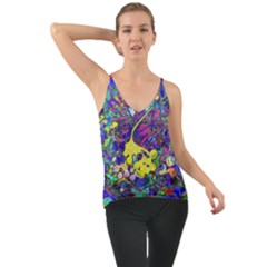 Vibrant Abstract Floral/rainbow Color Chiffon Cami by dressshop