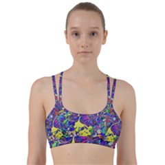 Vibrant Abstract Floral/rainbow Color Line Them Up Sports Bra by dressshop