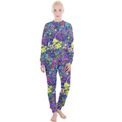 Vibrant Abstract Floral/rainbow Color Women s Lounge Set by dressshop