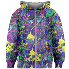 Vibrant Abstract Floral/rainbow Color Kids  Zipper Hoodie Without Drawstring by dressshop