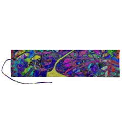 Vibrant Abstract Floral/rainbow Color Roll Up Canvas Pencil Holder (l) by dressshop