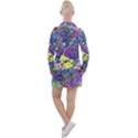 vibrant abstract floral/rainbow color Women s Long Sleeve Casual Dress View2