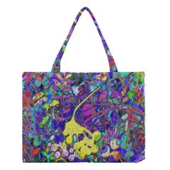 Vibrant Abstract Floral/rainbow Color Medium Tote Bag by dressshop