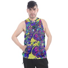 Vibrant Abstract Floral/rainbow Color Men s Sleeveless Hoodie by dressshop