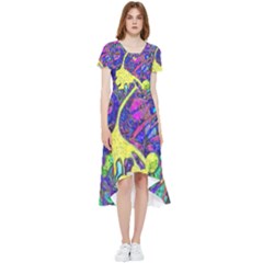 Vibrant Abstract Floral/rainbow Color High Low Boho Dress by dressshop