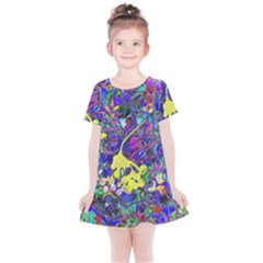 Vibrant Abstract Floral/rainbow Color Kids  Simple Cotton Dress by dressshop