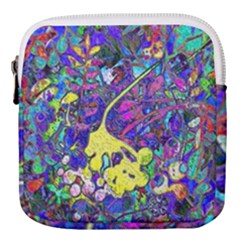 Vibrant Abstract Floral/rainbow Color Mini Square Pouch by dressshop