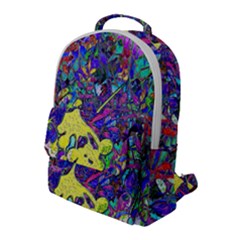 Vibrant Abstract Floral/rainbow Color Flap Pocket Backpack (large) by dressshop