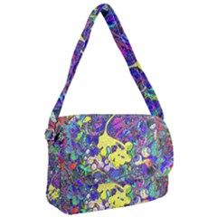 Vibrant Abstract Floral/rainbow Color Courier Bag by dressshop