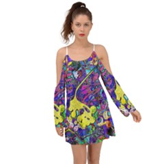 Vibrant Abstract Floral/rainbow Color Kimono Sleeves Boho Dress by dressshop