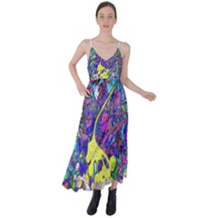 Vibrant Abstract Floral/rainbow Color Tie Back Maxi Dress by dressshop