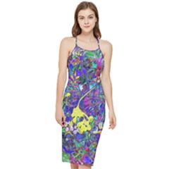Vibrant Abstract Floral/rainbow Color Bodycon Cross Back Summer Dress by dressshop