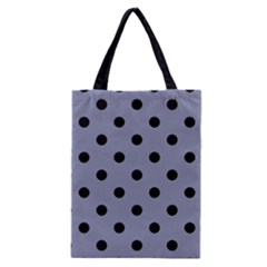 Large Black Polka Dots On Cool Grey - Classic Tote Bag