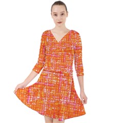 Mosaic Tapestry Quarter Sleeve Front Wrap Dress
