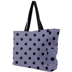 Large Black Polka Dots On Flint Grey - Simple Shoulder Bag by FashionLane