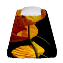 Yellow Poppies Fitted Sheet (single Size) by Audy