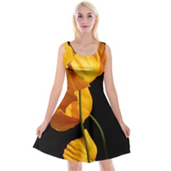 Yellow Poppies Reversible Velvet Sleeveless Dress by Audy