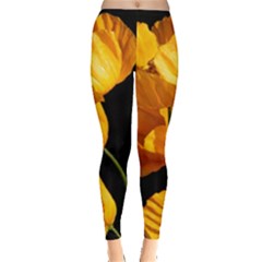 Yellow Poppies Leggings  by Audy