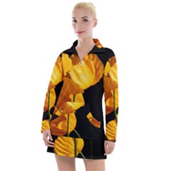 Yellow Poppies Women s Long Sleeve Casual Dress by Audy
