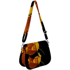 Yellow Poppies Saddle Handbag