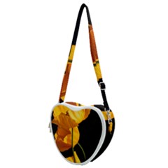 Yellow Poppies Heart Shoulder Bag by Audy