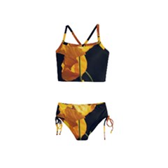 Yellow Poppies Girls  Tankini Swimsuit