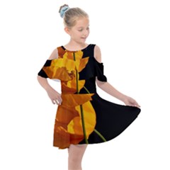 Yellow Poppies Kids  Shoulder Cutout Chiffon Dress