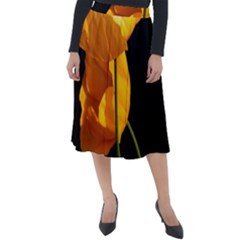 Yellow Poppies Classic Velour Midi Skirt 