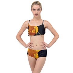Yellow Poppies Layered Top Bikini Set by Audy