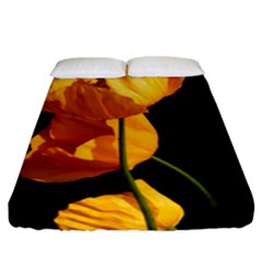 Yellow Poppies Fitted Sheet (california King Size) by Audy