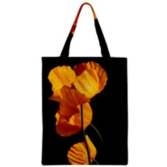 Yellow Poppies Zipper Classic Tote Bag by Audy